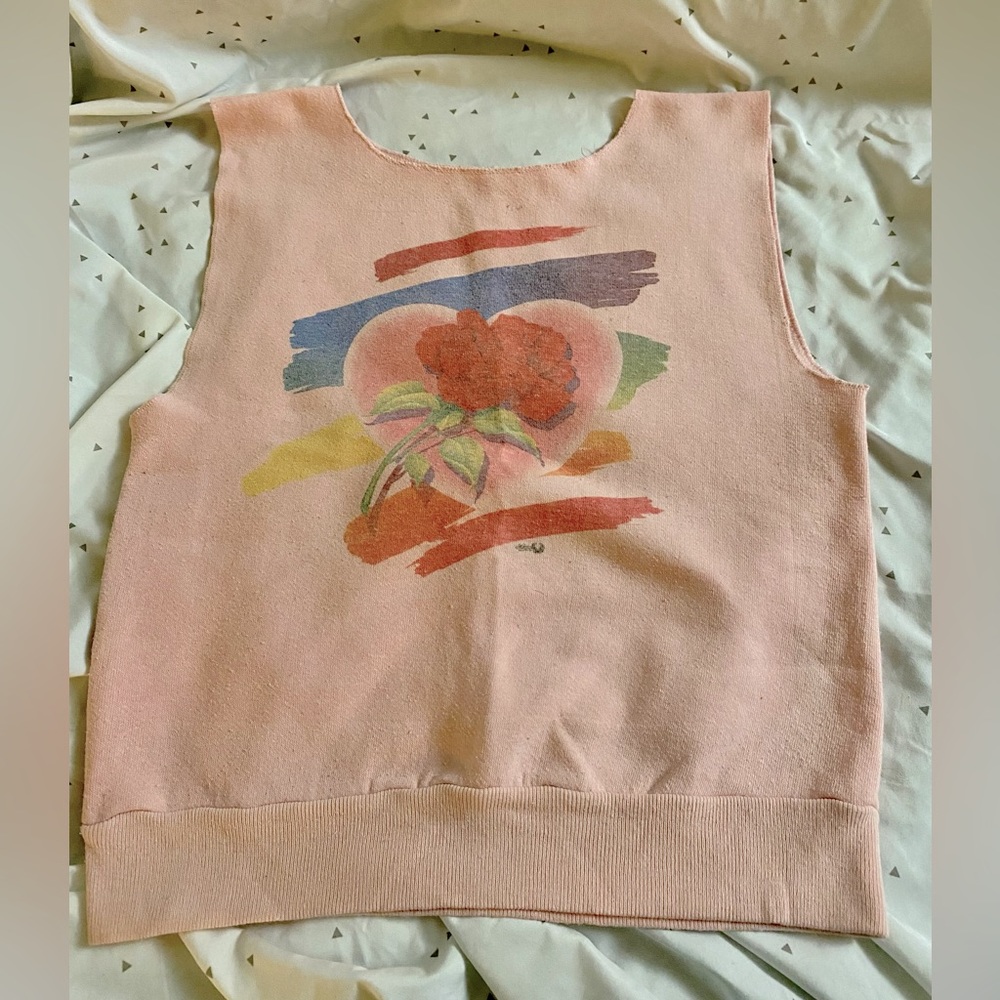 80’s Rose Sweatshirt Tank Top